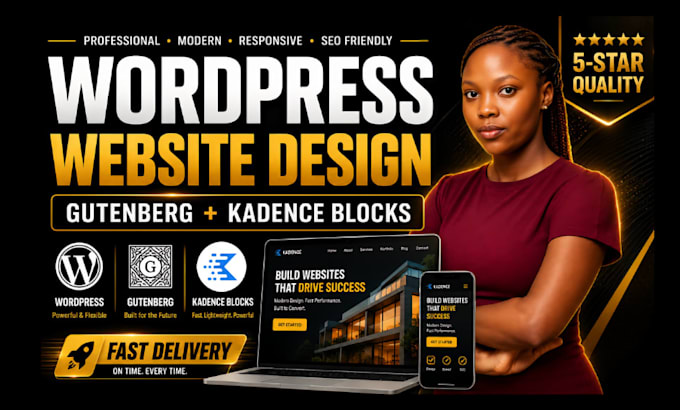 design wordpress website using gutenberg and kadence blocks