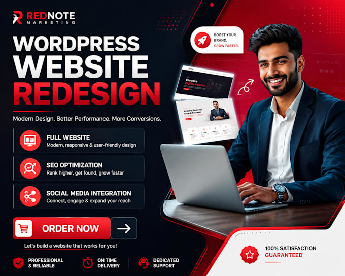 redesign your looka  hostinger ionos website using elementor pro