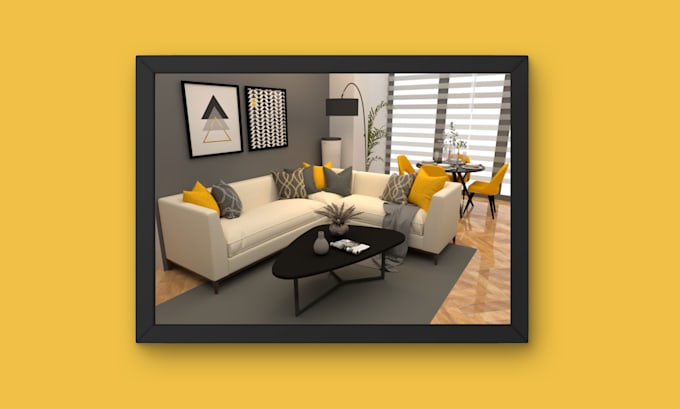 do interior design for gym, coffee shop with rendering