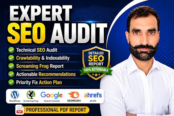 do technical SEO audit, screaming frog crawl and website audit report