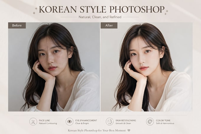 korean style photoshop photo editing retouching