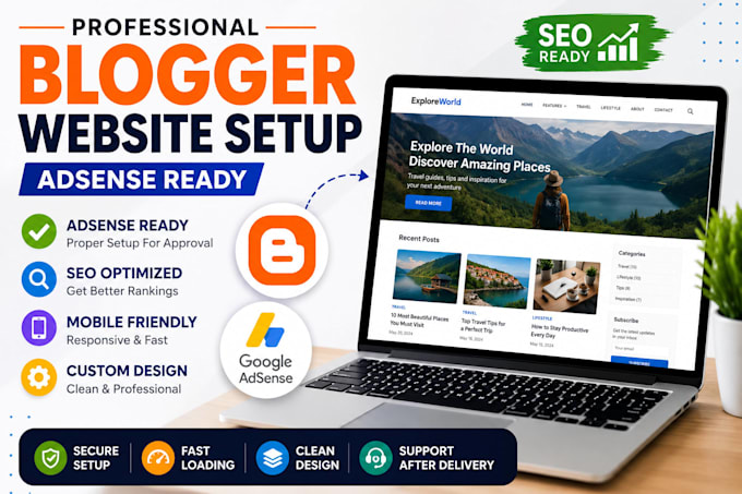 create an adsense ready blogger website with SEO setup