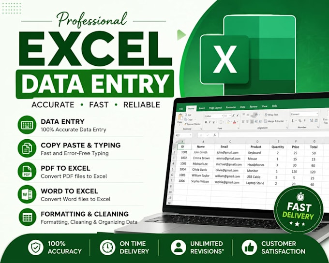 do microsoft excel data entry, copy paste, typing and formatting