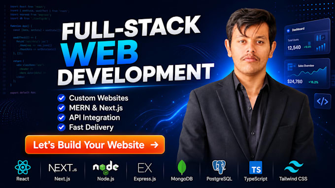 do custom website development as a full stack web developer