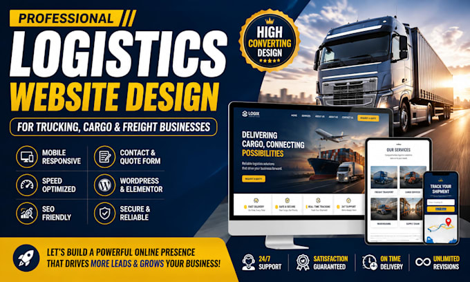 design logistic website, trucking website, cargo transport website