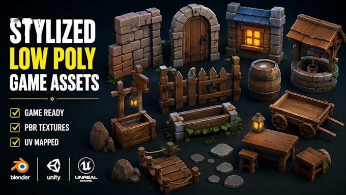 create lowpoly 3d models for games and animation