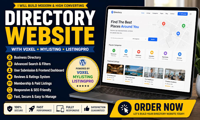 build wordpress directory website using voxel mylisting, listingpro