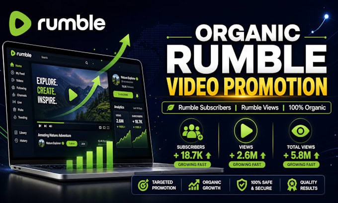do organic rumble video promotion, rumble subscriber, rumble views
