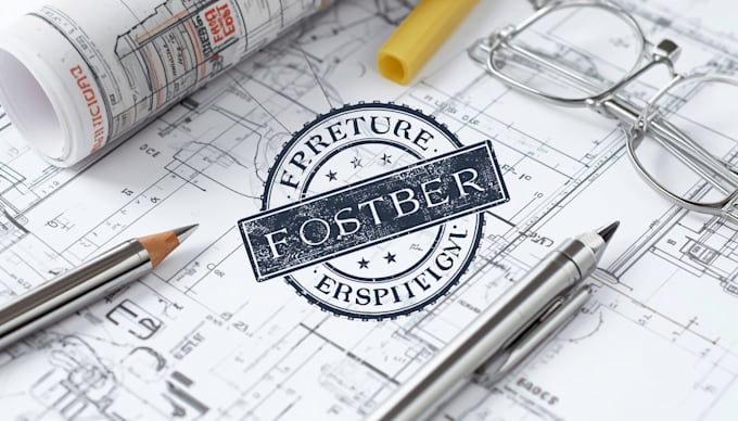 structural engineer, architectural drawing, stamp in USA