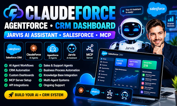 setup claudeforce agentforce crm dashboard jarvis ai assistant salesforce mcp