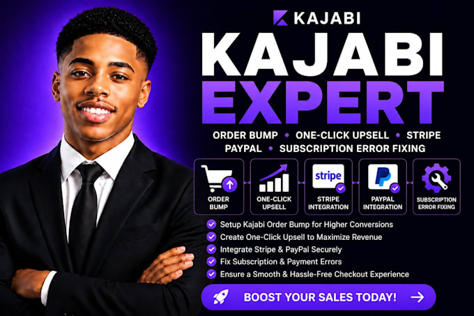 do kajabi order bump, one click upsell stripe, paypal, subscription error fixing