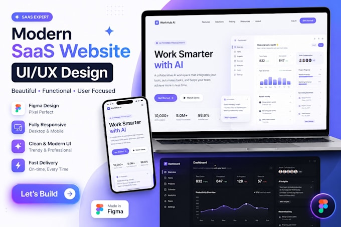 design saas website UI UX in figma