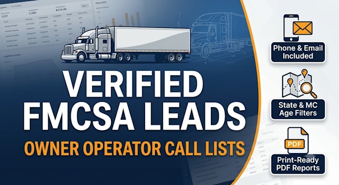 provide fmcsa owner operator leads for truck dispatch