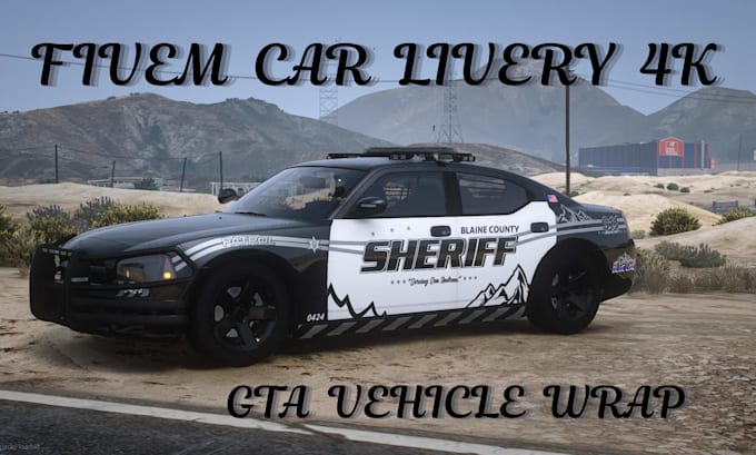 create custom fivem car livery, gta v vehicle wrap, ems and decals