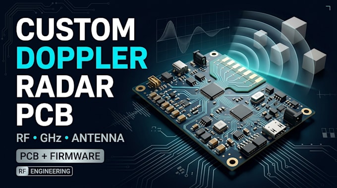 design custom doppler radar pcb, rf antenna and embedded firmware