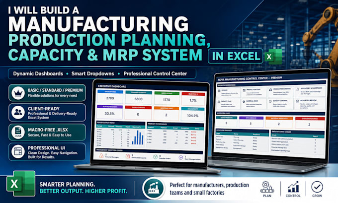 build an excel production planning and mrp system