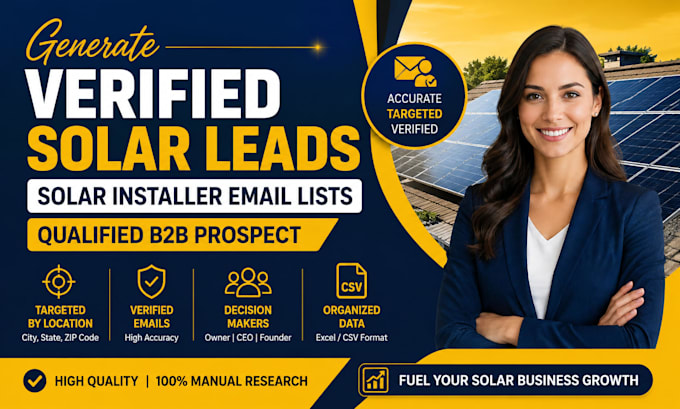 generate verified solar leads solar installer email lists qualified b2b prospect