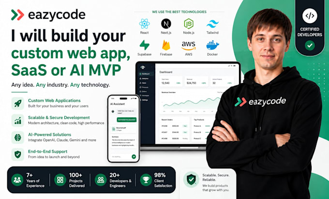 build your custom web app, saas or ai mvp