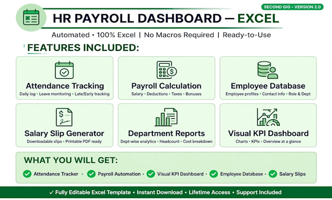 create automated HR payroll dashboard and attendance system