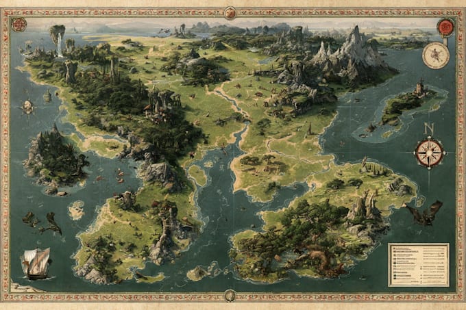 make fantasy map illustration