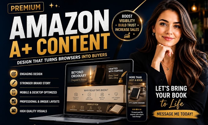 design amazon KDP aplus content design for your KDP books, amazon ebc design