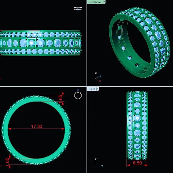 create custom jewelry cad design for engagements and wedding rings