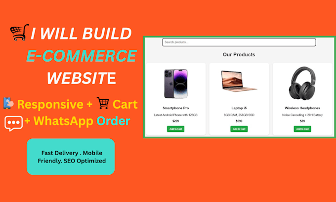 design responsive ecommerce website in HTML CSS