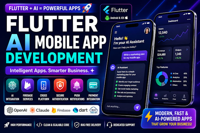 develop flutter ai mobile app with openai, claude and firebase