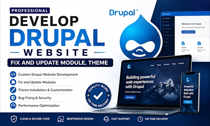 develop drupal website, fix and update module, theme