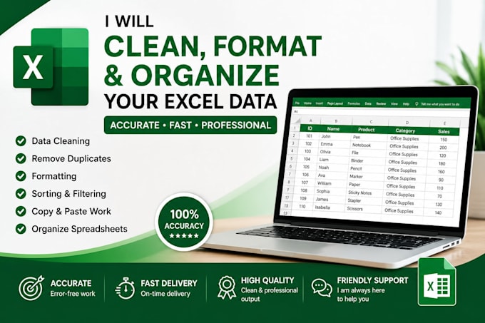 do excel data cleaning, formatting and spreadsheet cleanup