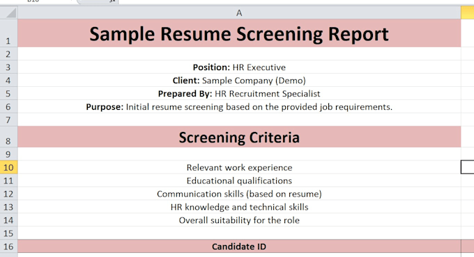 review, screen, and shortlist resumes professionally