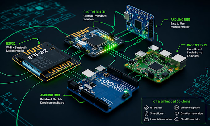 develop esp32, arduino, raspberry pi, iot devices, automotive embedded software,