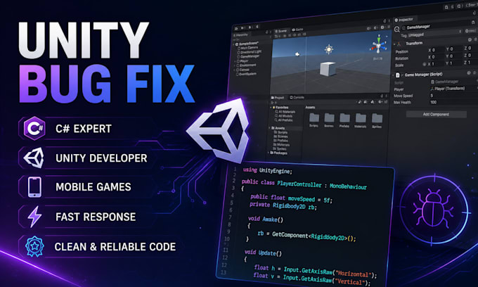 fix bugs in your unity project