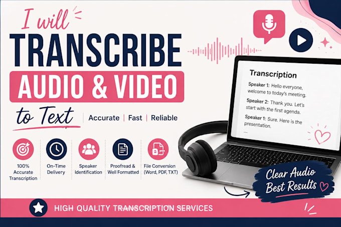 transcribe audio and video to text