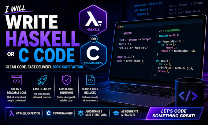 write haskell or c code