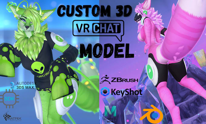 create custom furry vrchat avatar fursona kemono and vtuber model