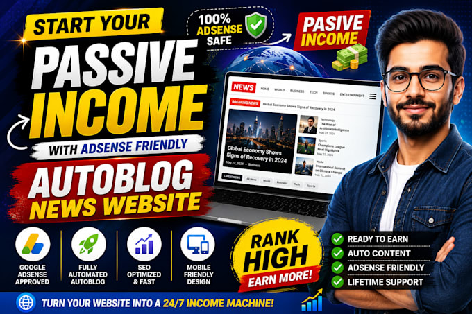 create an autoblog or autopilot automated news website adsence friendly
