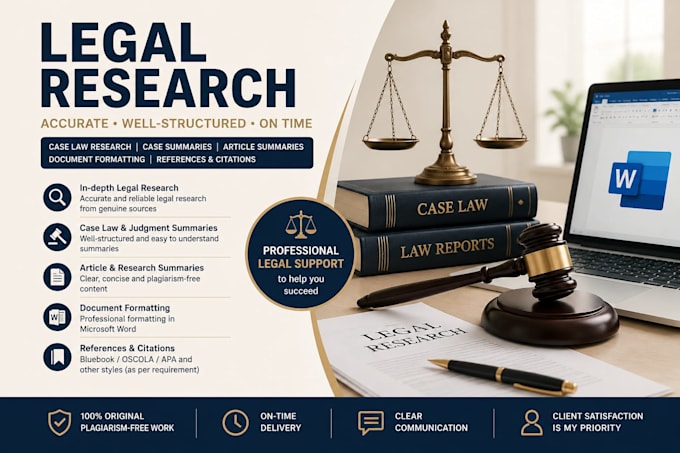 do professional legal research, case summary, and document formatting