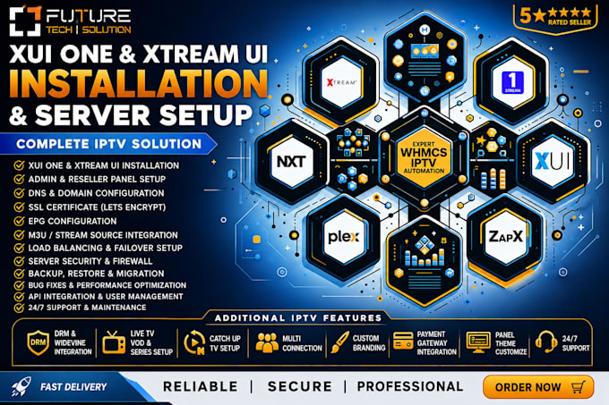 install xui one, xtream ui, dns, reseller setup, admin panel system