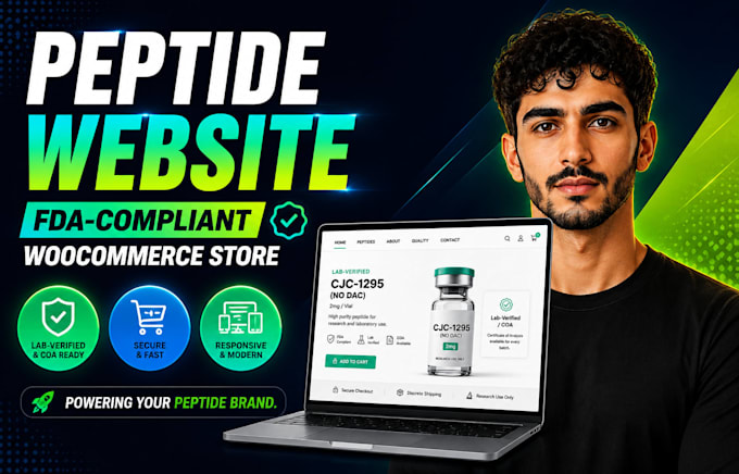 build fda compliant peptide website, peptide store