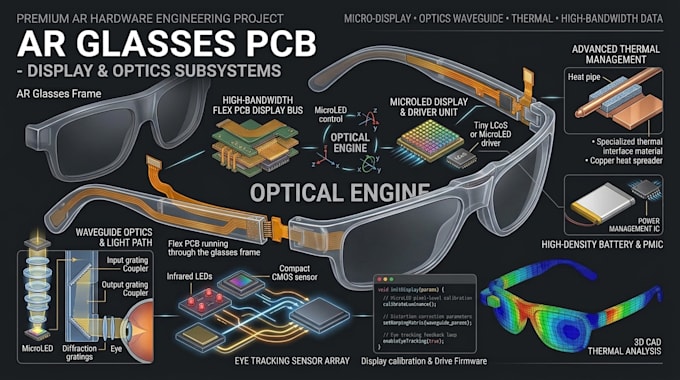 design ar glasses pcb, sensor fusion and embedded firmware