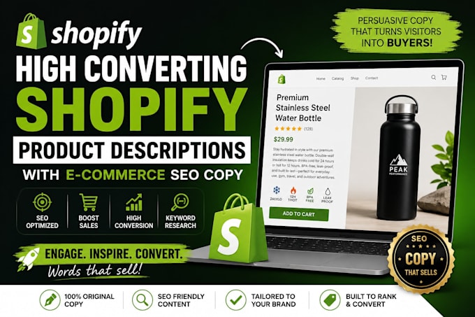 write high converting shopify product descriptions with e commerce SEO copy