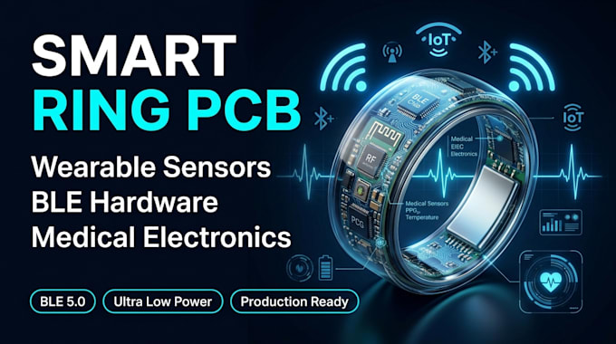 design smart ring pcb, wearable sensors, ble hardware and medical electronics