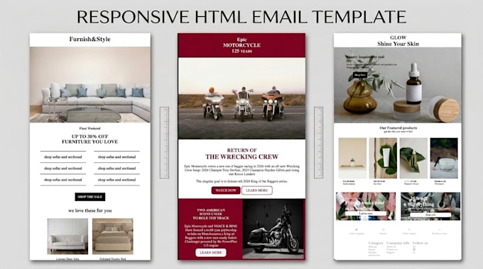 convert figma, PSD, or PDF to responsive HTML email template
