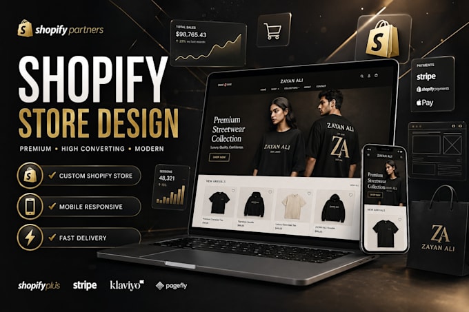 design a premium shopify store or shopify website