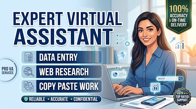 be your virtual assistant for web research, data entry, and copy paste work