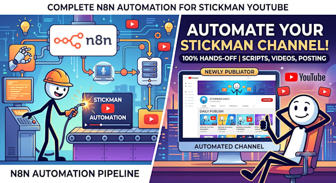 build n8n automation for stickman youtube video workflow