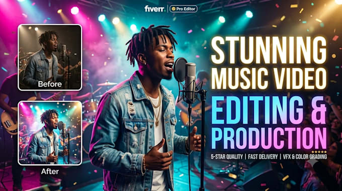 do professional music video editing, color grading and vfx