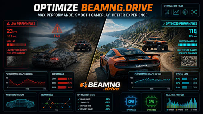optimize beamng map and vehicles for maximum performance