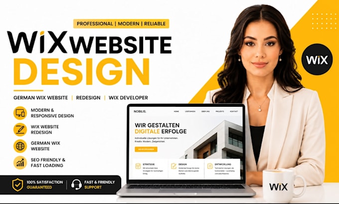 design wix website, german wix website redesign professional wix studio website